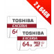 2 x Toshiba SD-64 GB microSDXC Karte Class 10 mit SD Adapter (Multipack von 2 x thn-m301r0640ea)-02